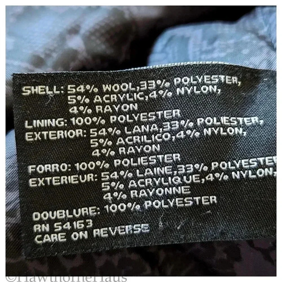 GUESS Black Double Breasted Wool Blend Pea Coat Size L  Military Standing Collar - Picture 8 of 9